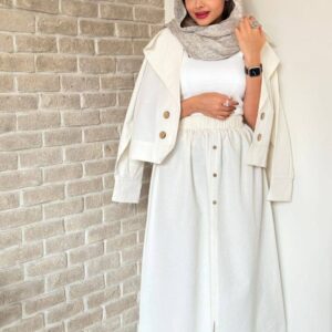 دامن لین دکمه دار