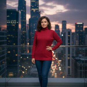 بلوز کرکره ای یقه اسکی